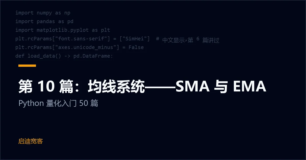 第 10 篇：均线系统——SMA 与 EMA