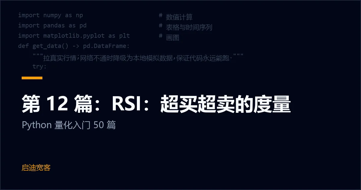 第 12 篇：RSI：超买超卖的度量